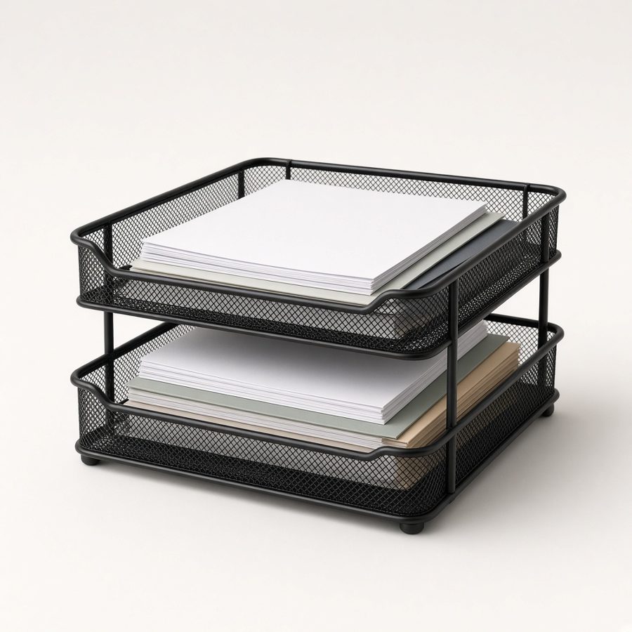Two-Tier Mesh Paper Tray